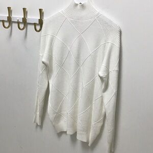 Deluc Asher Elegant White Turtleneck Sweater